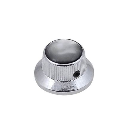 Boston KCH-263 Chrome Bell Knob with Black Pearl Inlay KCH-263