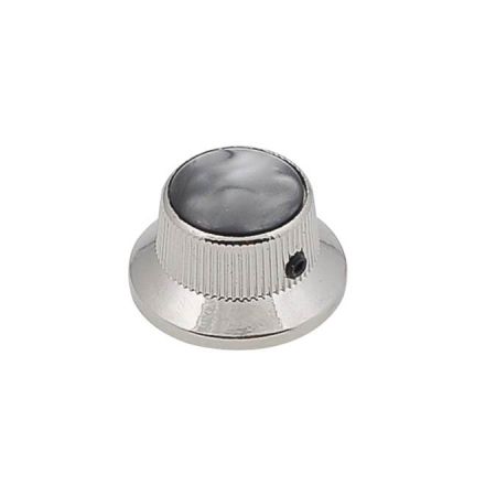 Boston KN-263 Nickel Bell Knob with Black Pearl Inlay KN-263