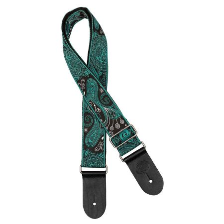 Gaucho GST-191 2&quot; Jakardihihna Teal Paisley  GST-191-04