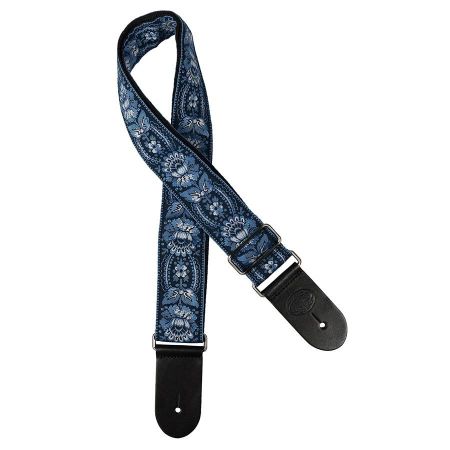 Gaucho GST-192 2&quot; Jakardihihna Dark Blue Flowers GST-192-02